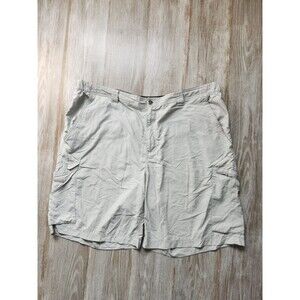 Columbia Mens Gray Flat Front Outdoor Cargo Shorts 42x10 Lightweight Pockets